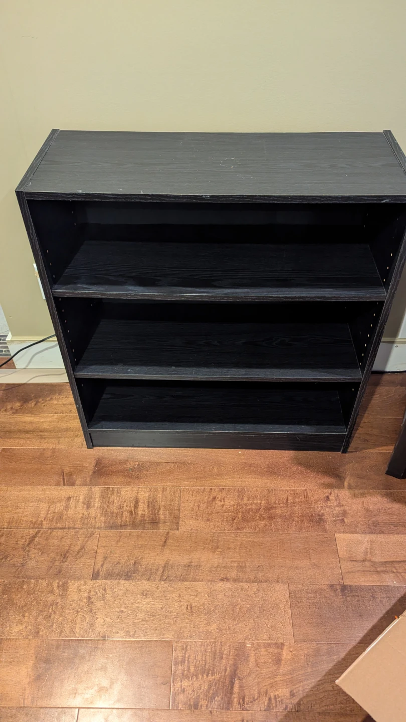 Black 3-Shelf Bookshelf - photo 2