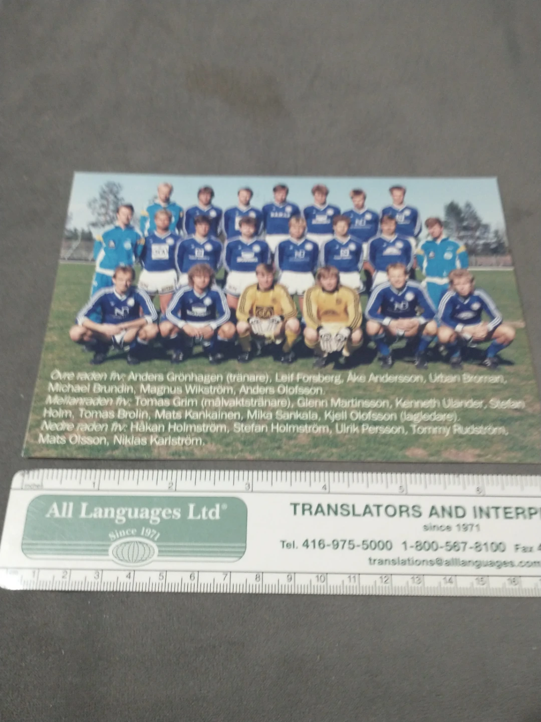 Rare 1984 GIF Sundsvall Swedish Pro Football Team Signed Picture