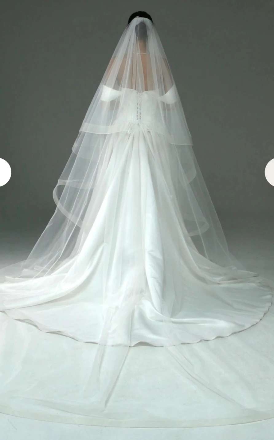 Cathedral Length Two-Tier Wedding Veil - photo 3