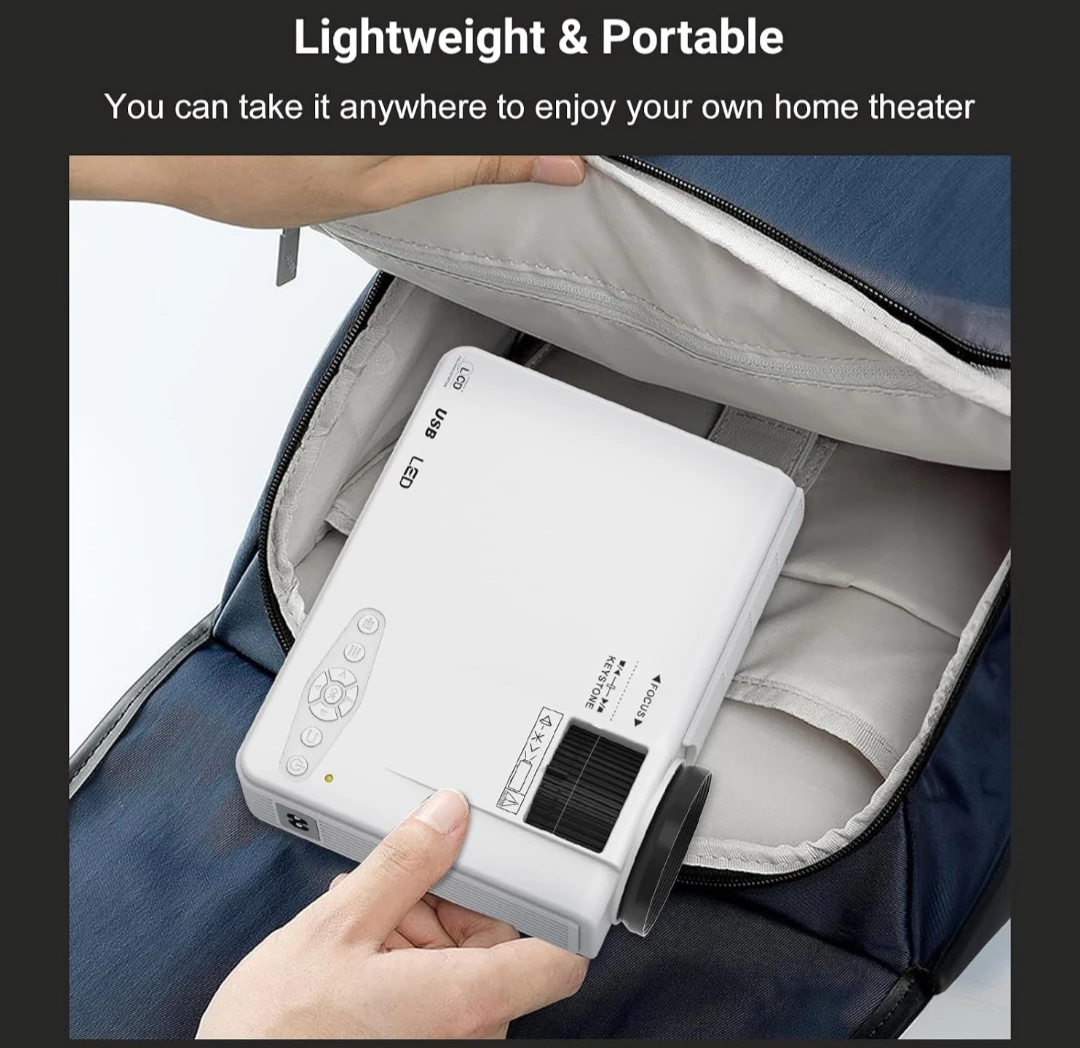 Hiliwoly Portable Projector w/ Screen - photo 4