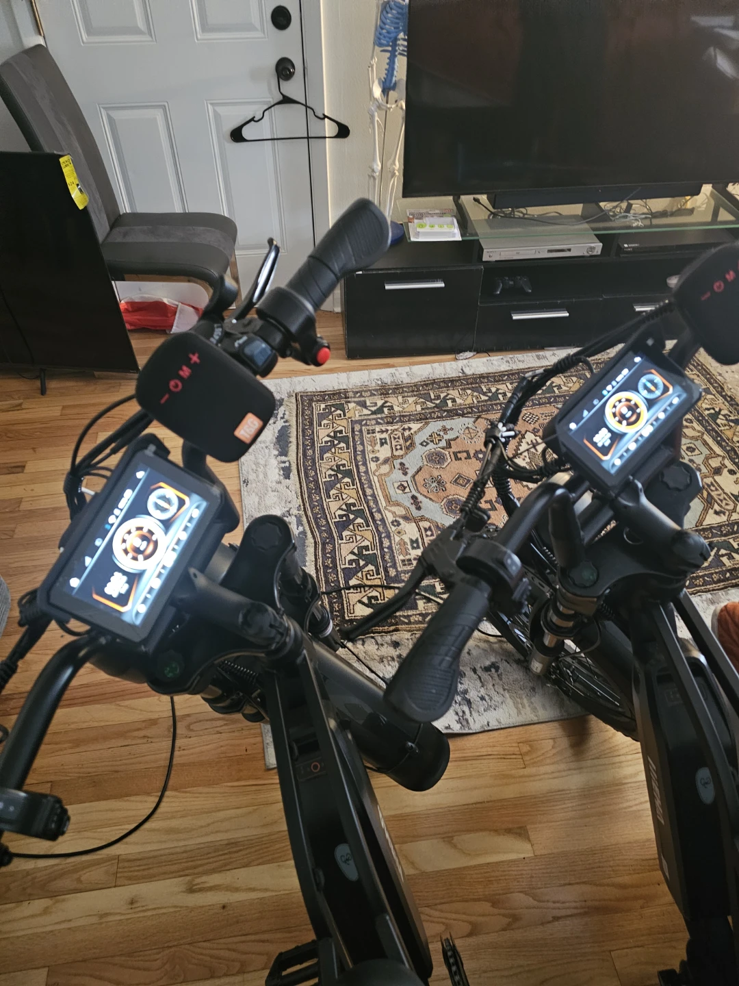 Two Black Electric Fat Tire Bikes