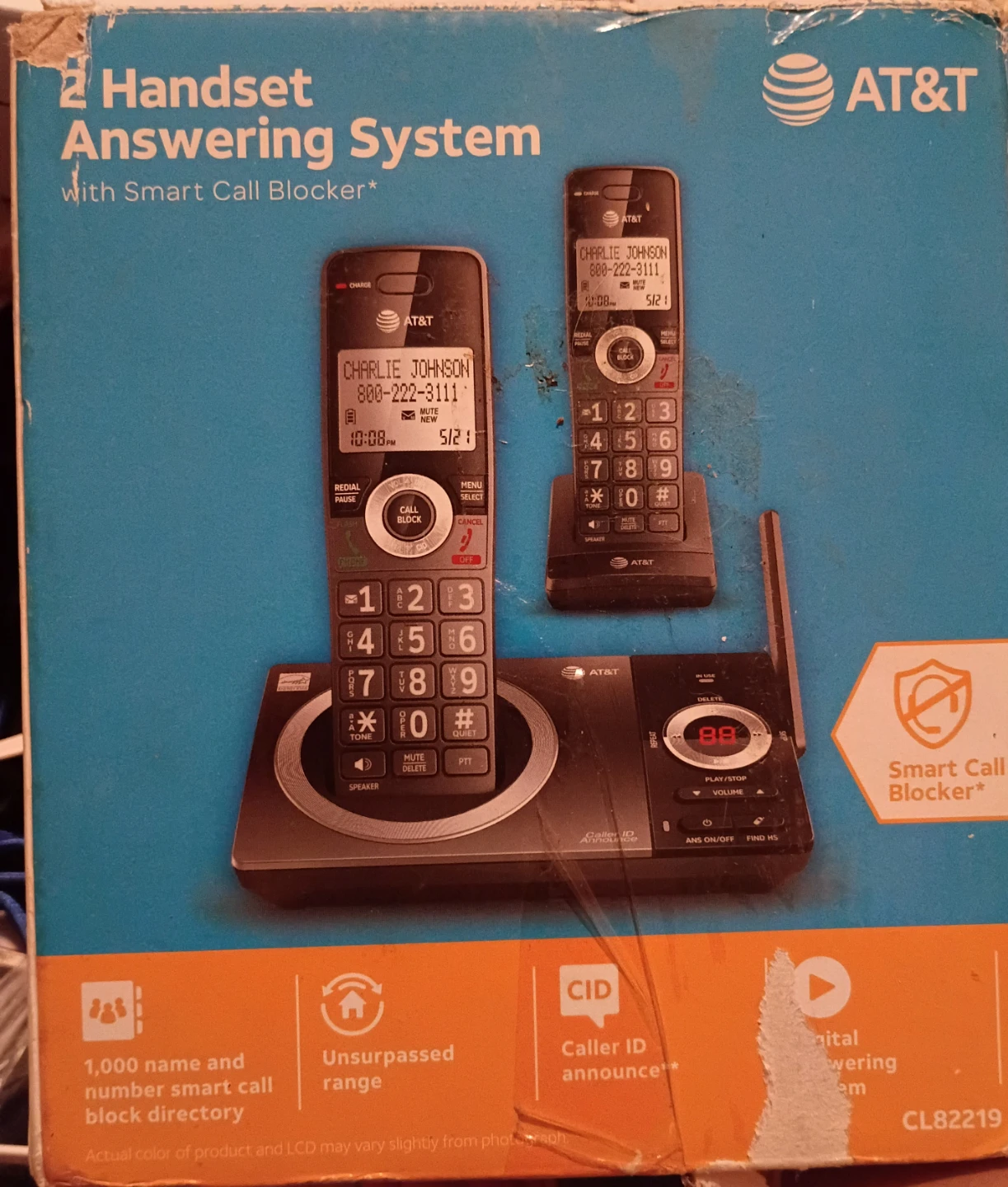 AT&T 2 Handset Cordless Answering System with Smart Call Blocker