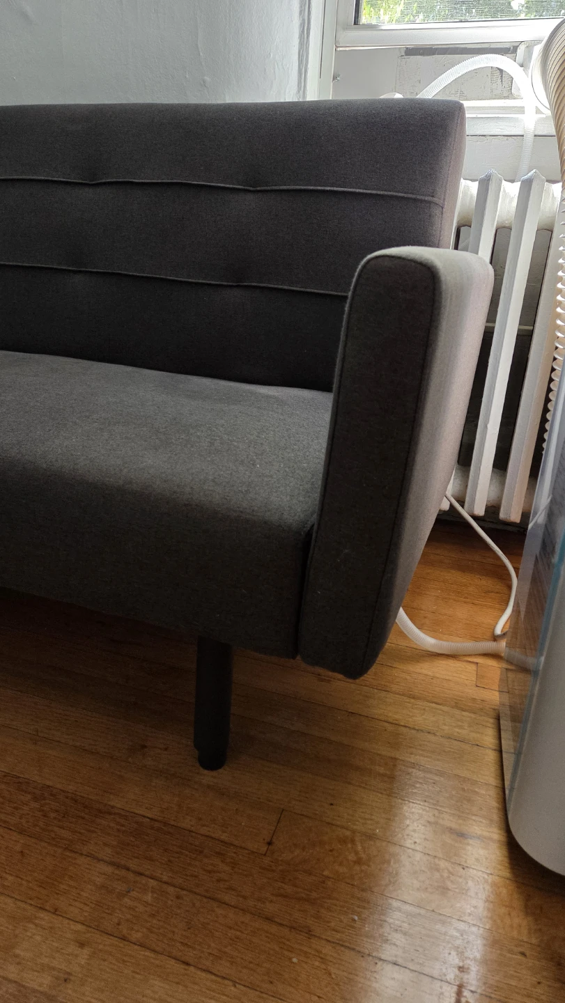 74" Grey Futon Sofa ( Covnverts into a bed) - photo 3