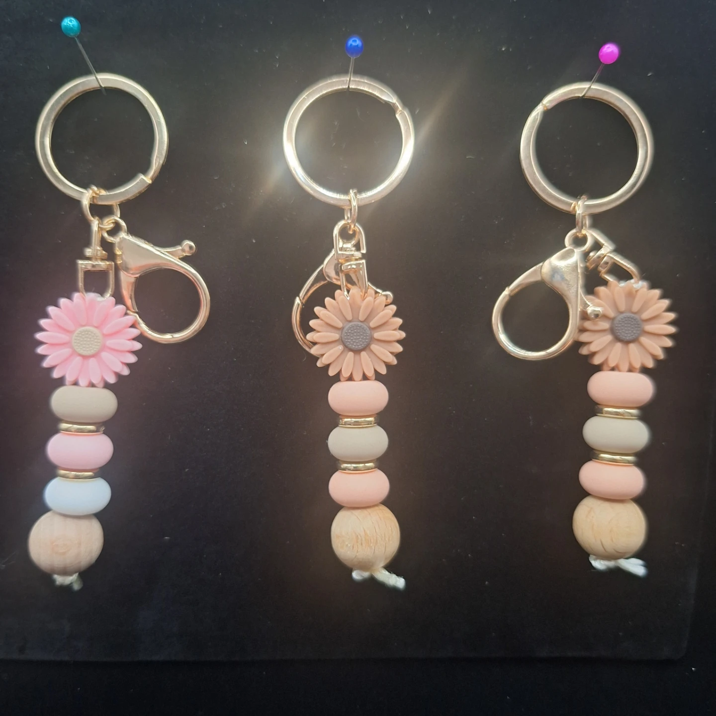 Beaded Keychains with Floral Charms - photo 2