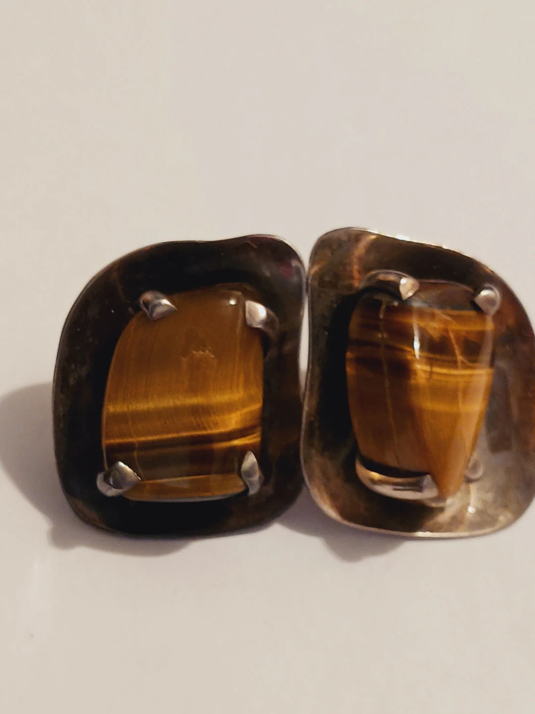 Sterling Silver Modernist Mexican Designer Signed Earrings