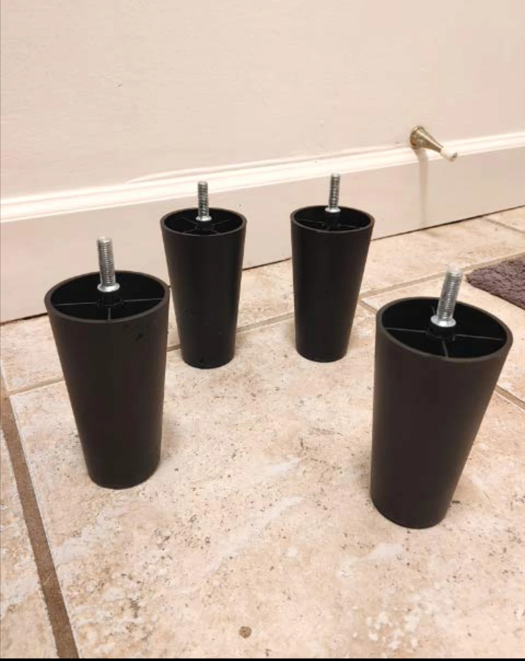 Set of 4 Black Furniture Legs