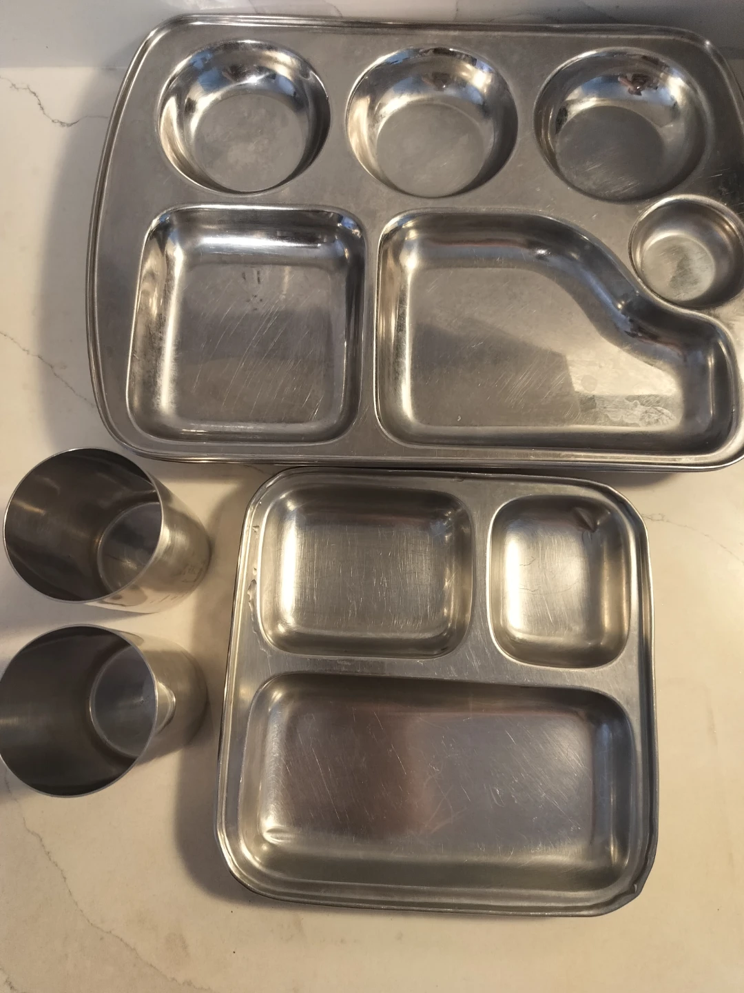 Stainless Steel Thali Set and glasses - photo 3
