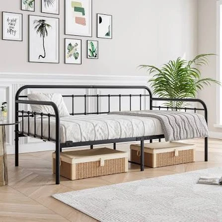Black Metal Bed Frame n mattress - photo 5