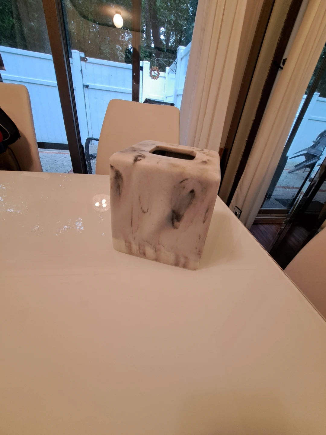 Marble Print Tissue Box Cover