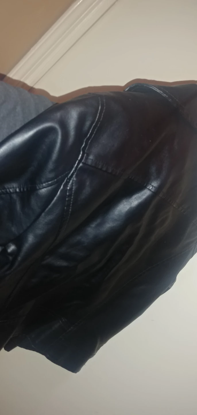 Black Faux Leather Jacket - photo 4