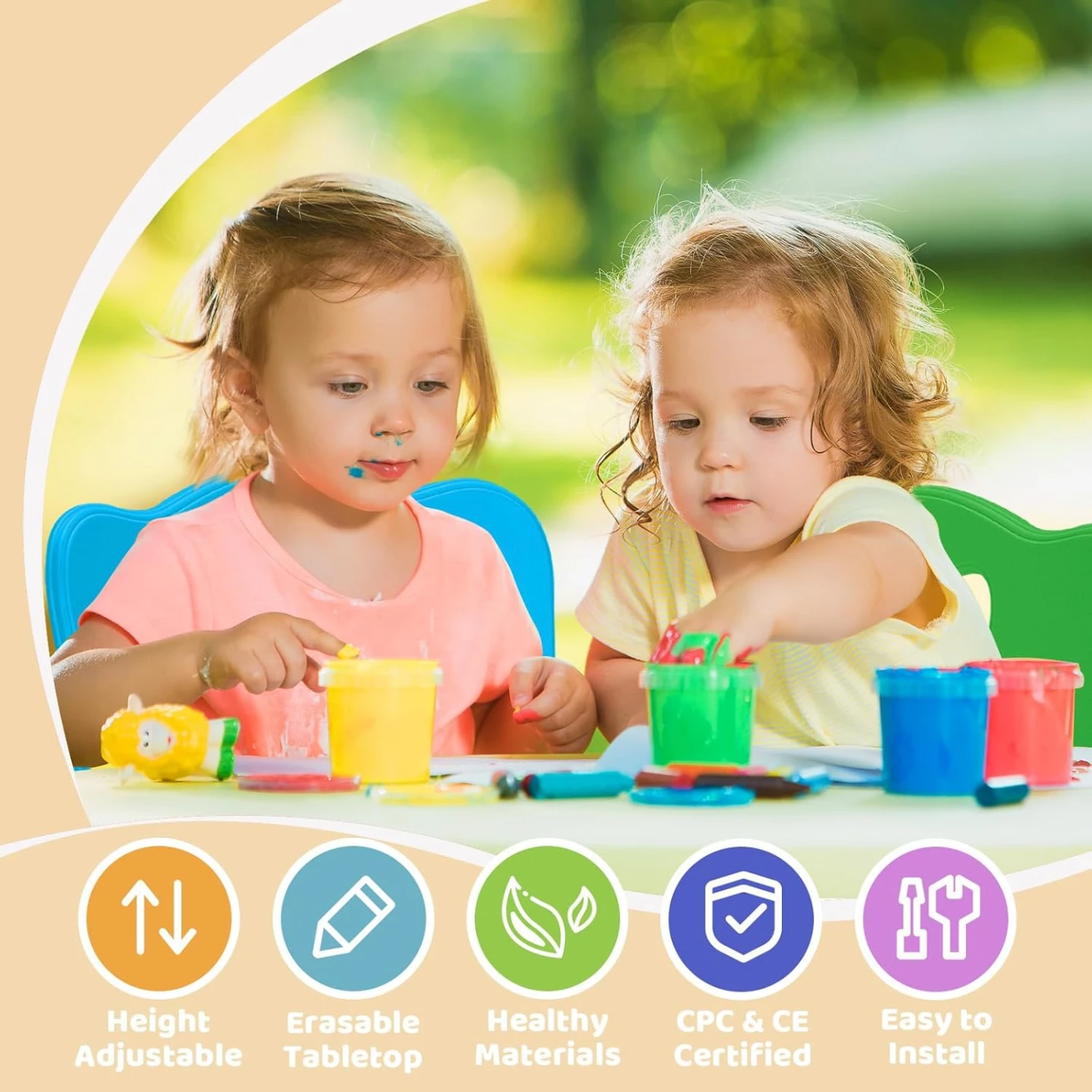 BNIB - FUNLIO Kids Table and 6 Chairs Set - photo 3