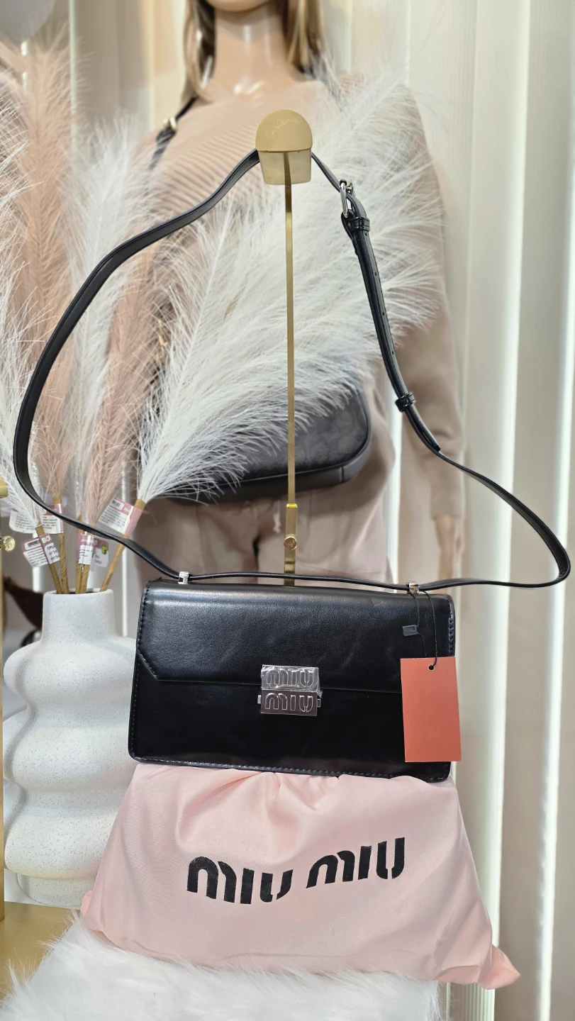 Miu Miu Black Leather Shoulder Bag