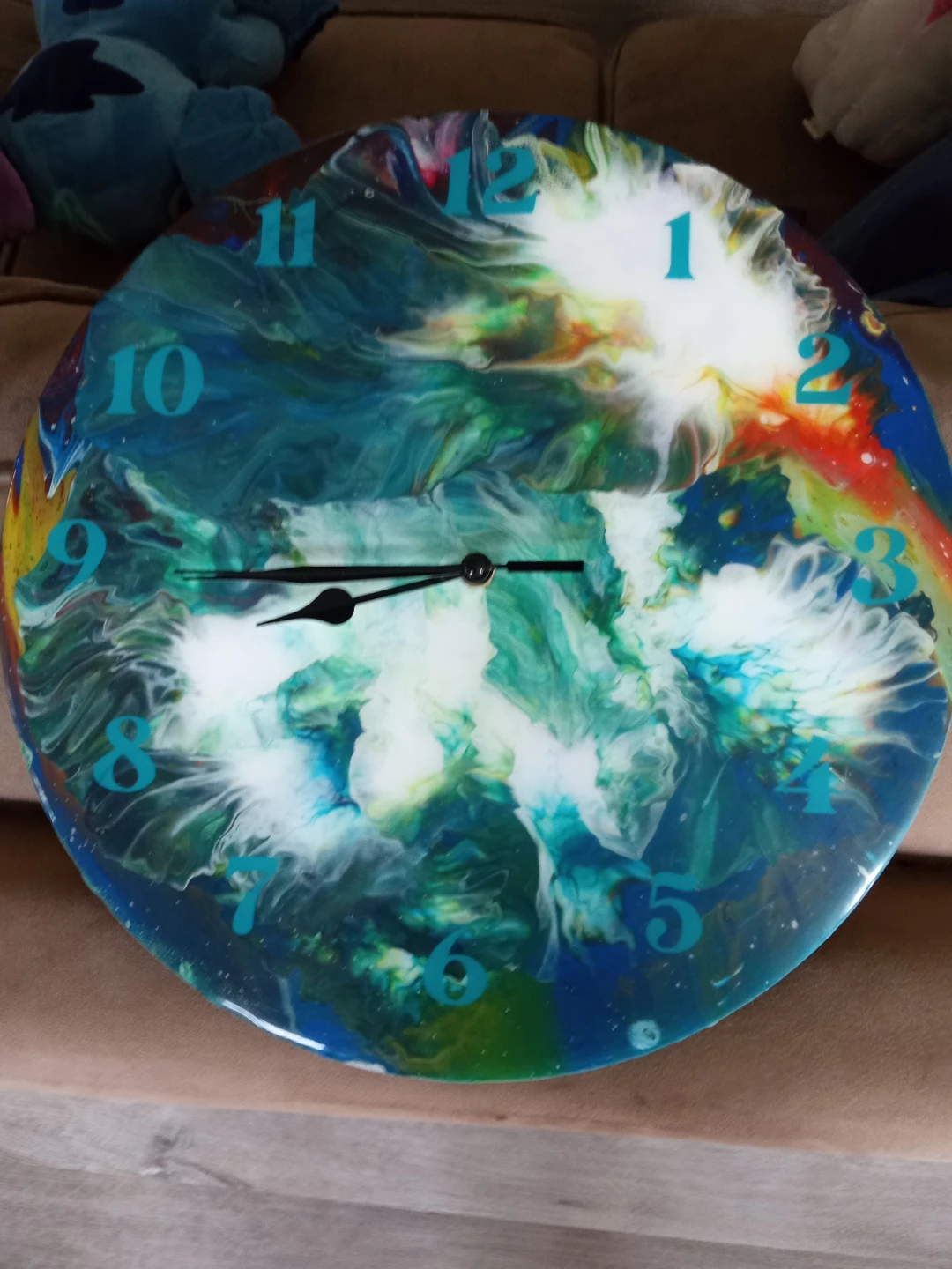 Handmade paint pour wall clocks with a resin Finnish - photo 2