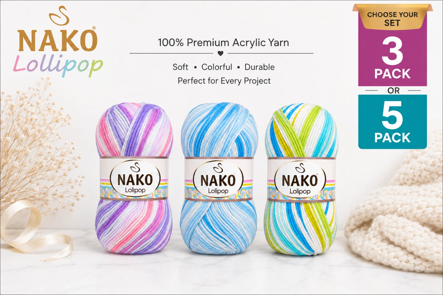 Premium Imported Knitting & Crochet Yarn 100G ball - photo 2