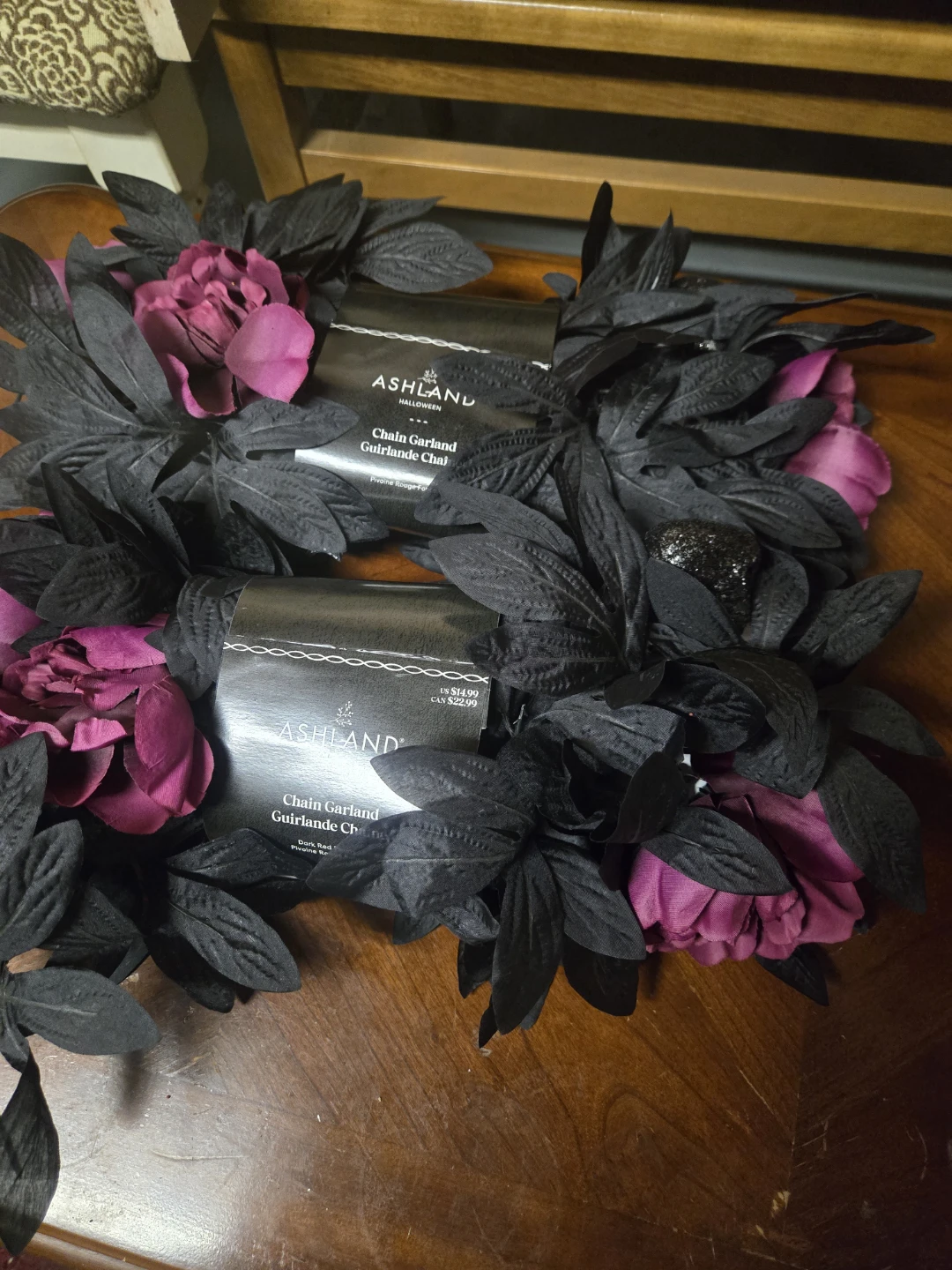 Ashland Halloween Chain Garlands - Dark Reddish Purple Peony - photo 4