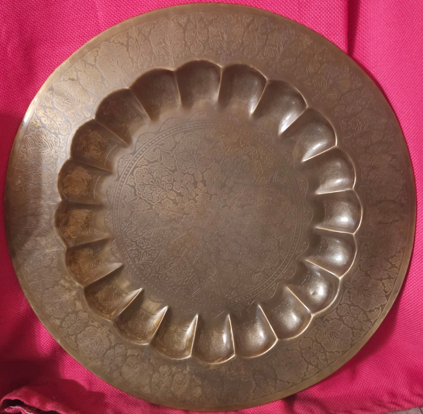 Engraved Decorative Brass Tray