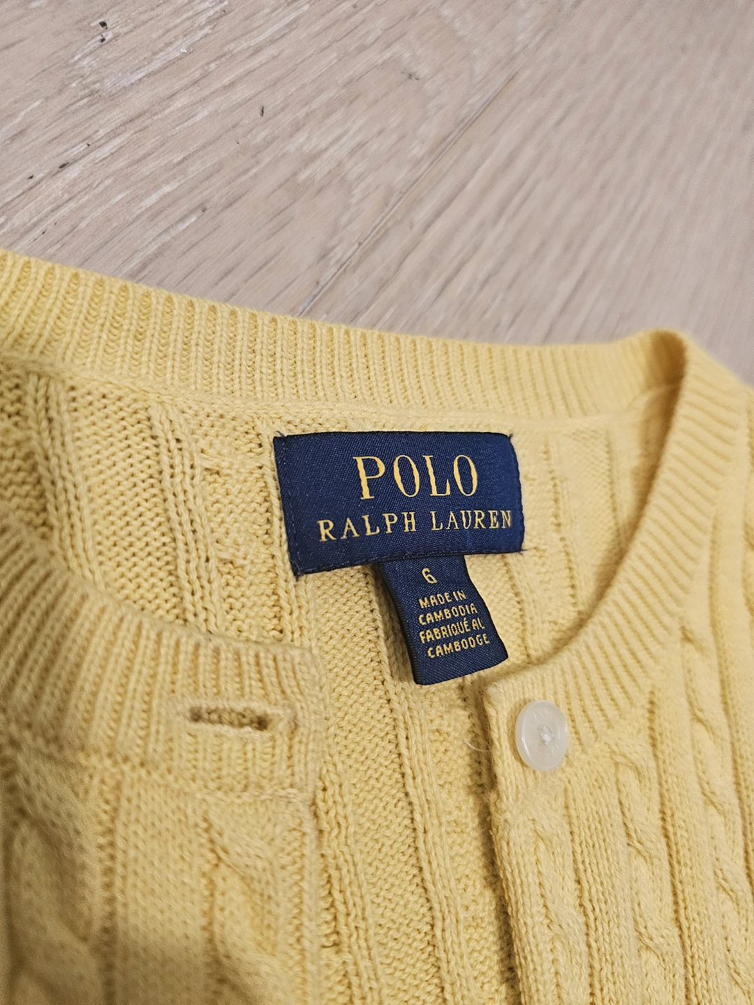 Kidd Polo Ralph Lauren Cable Knit Cardigan - Yellow - Size 6 - photo 3