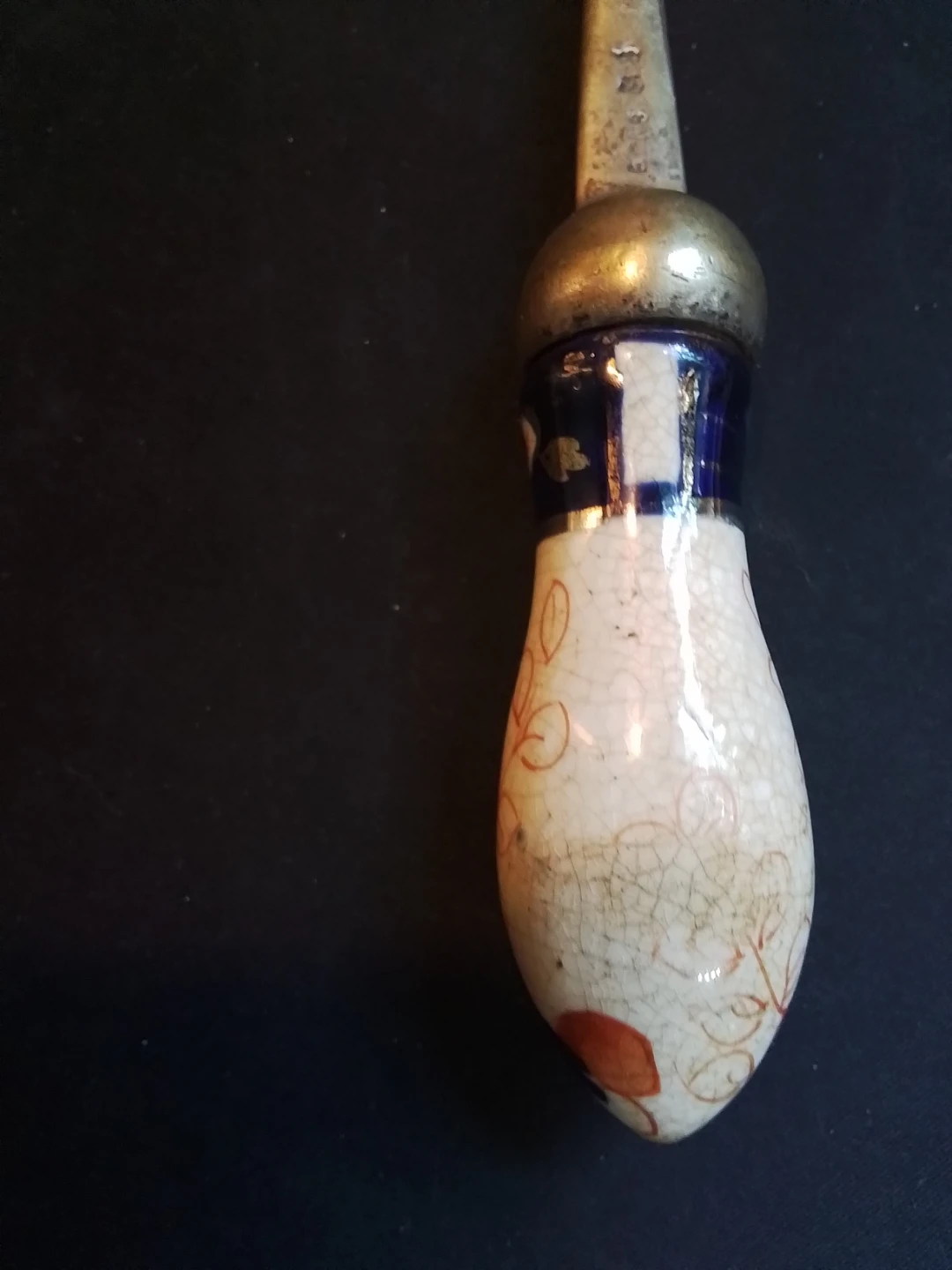 Antique Victorian Imari Porcelain Handle Salad Serving Spork - photo 4