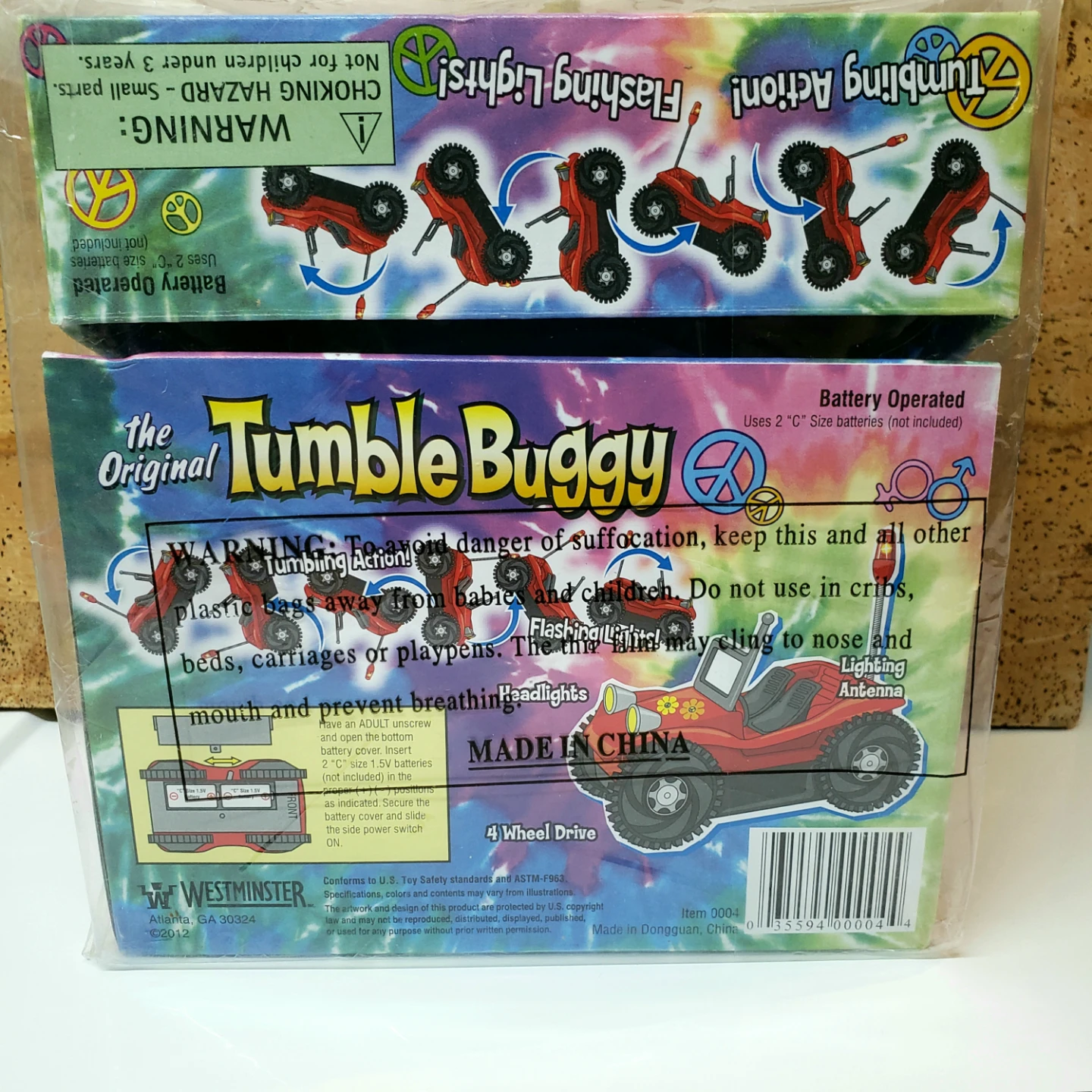 The Original Tumble Buggy Toy Car (2 cars, 1 red, 1 blue)