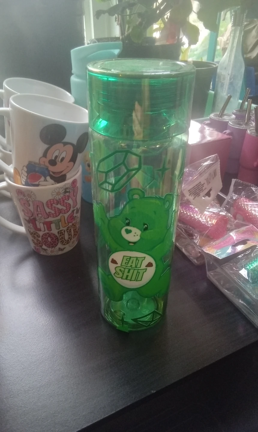 Green Care Bear Tumbler Cup
