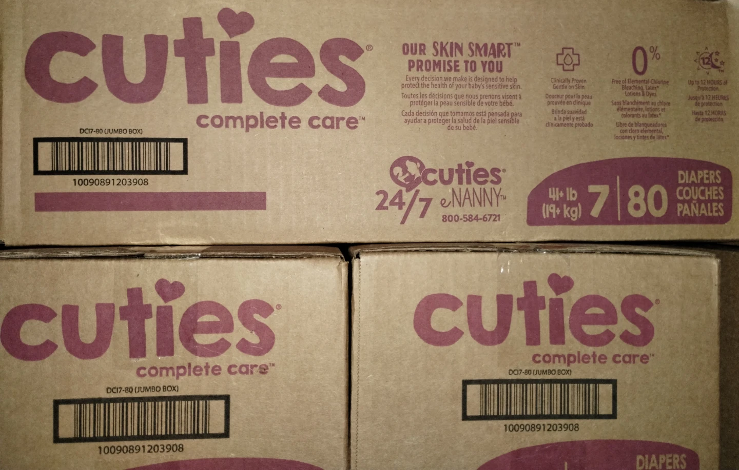 Cuties Complete Care Diapers Size 7 - 80 Count