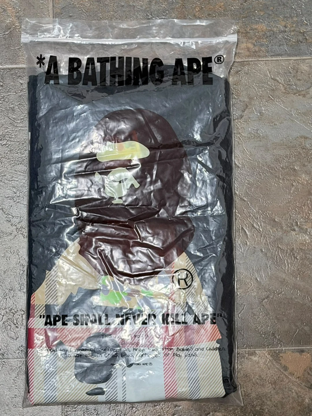A Bathing Ape T-Shirt - Black/Plaid Ape Head - Size S - photo 3