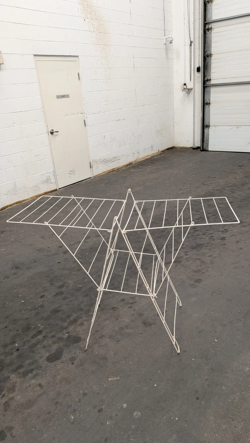 White Metal Folding Clothes Drying Rack
