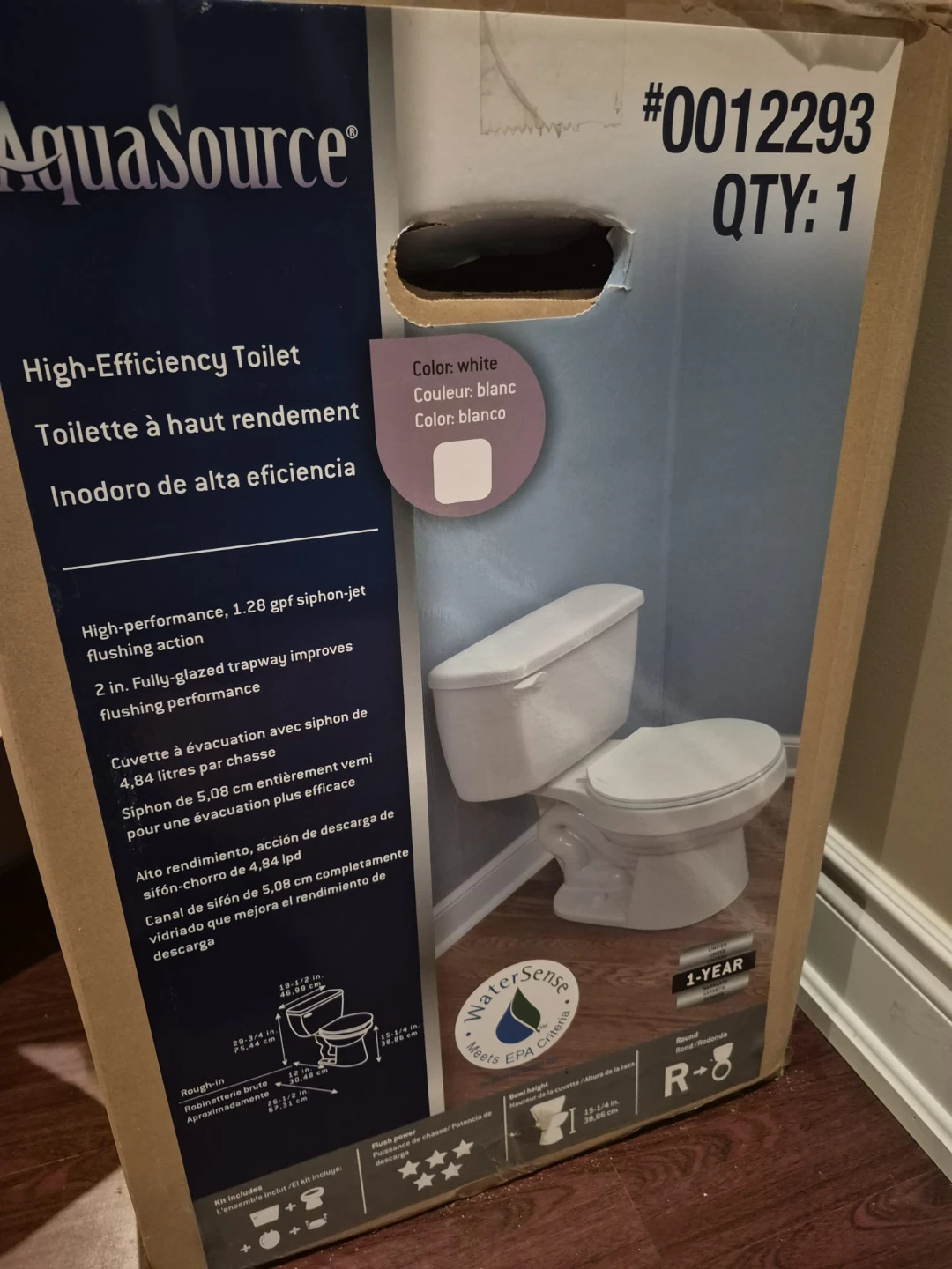 AquaSource High-Efficiency Toilet - White