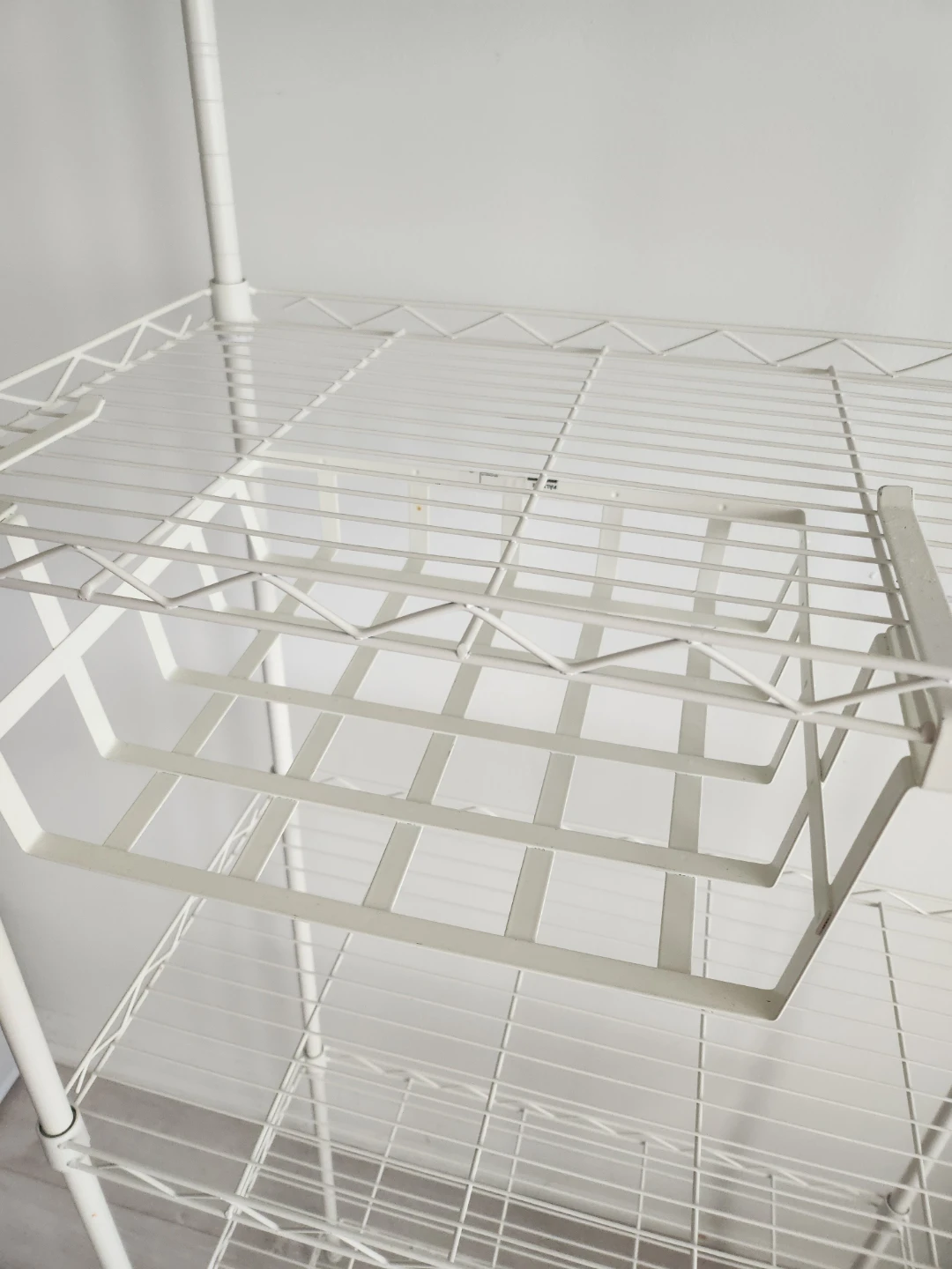 IKEA White Wire Shelving Unit (including basket) - photo 3
