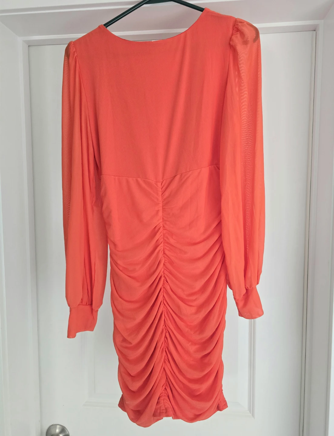Anrabess orange ruched long sleeve mini dress - photo 2