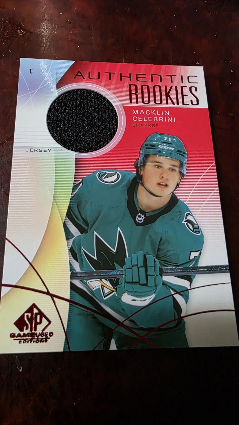 Macklin Celebrini Authentic Rookies Black Jersey Card