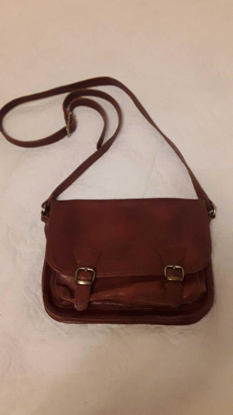 Vera Pelle Brown Leather Crossbody Bag