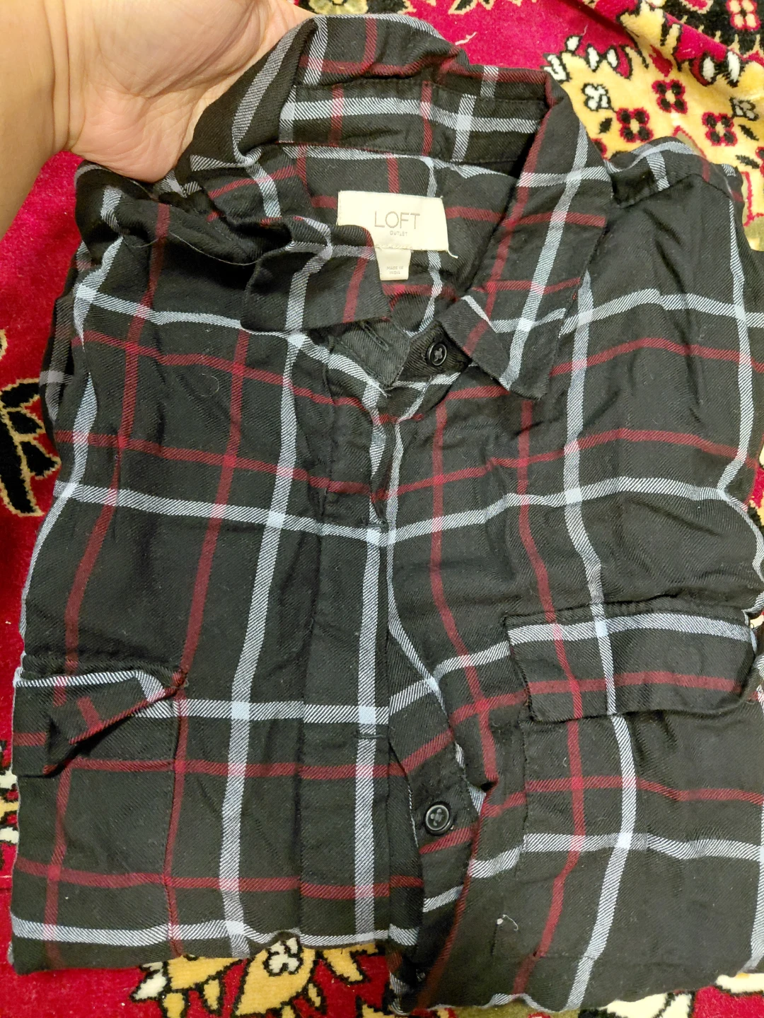 Loft Plaid Button-Up Shirt