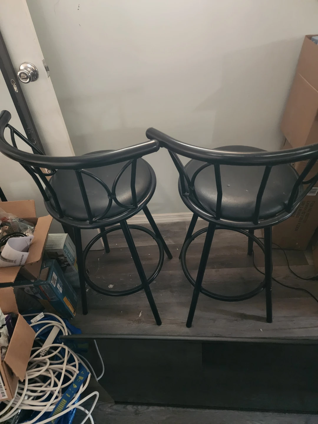 Set of 2 Black Bar Stools - photo 2