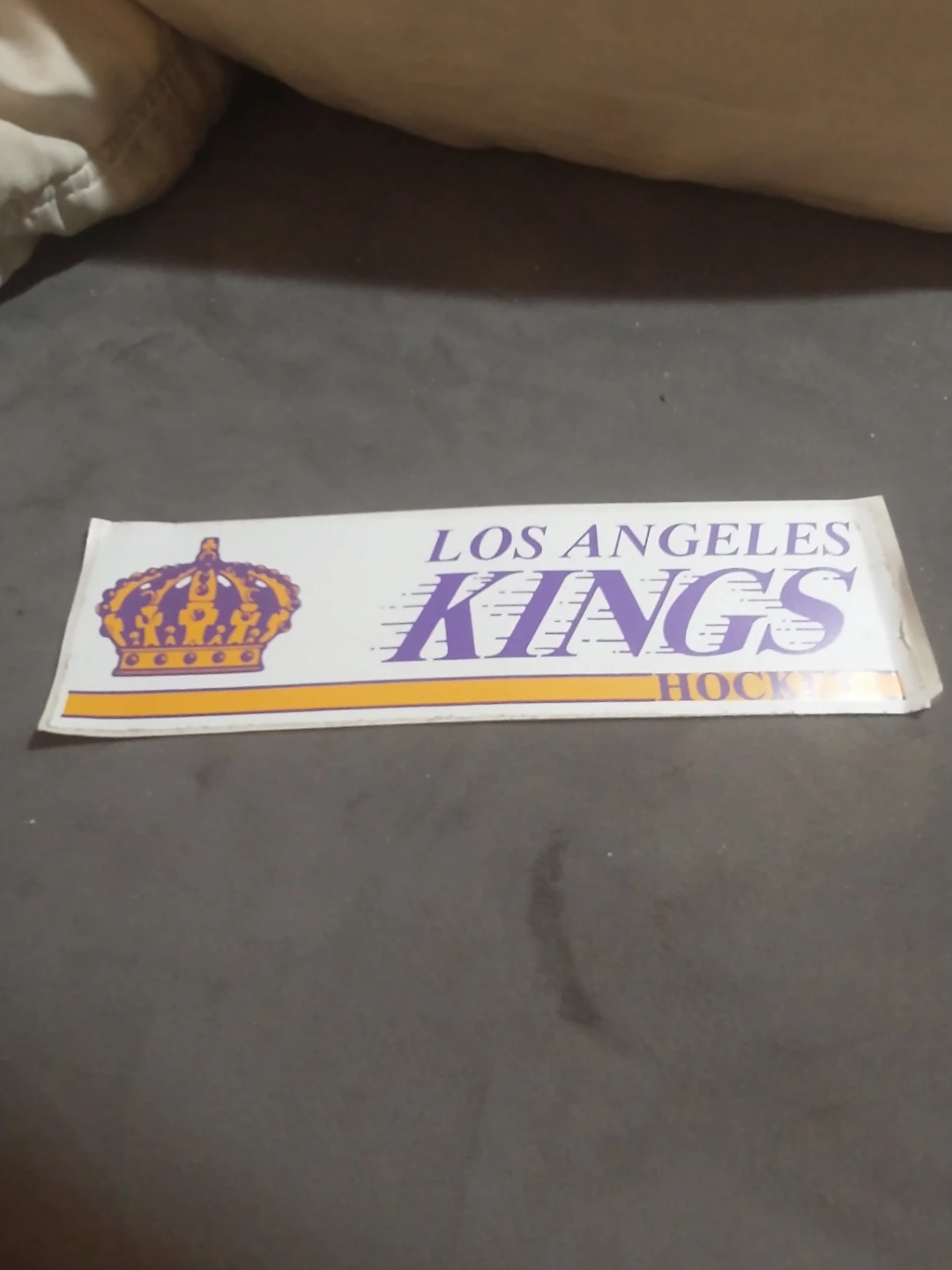 1980s Los Angeles Kings Sticker retro purple and gold colours