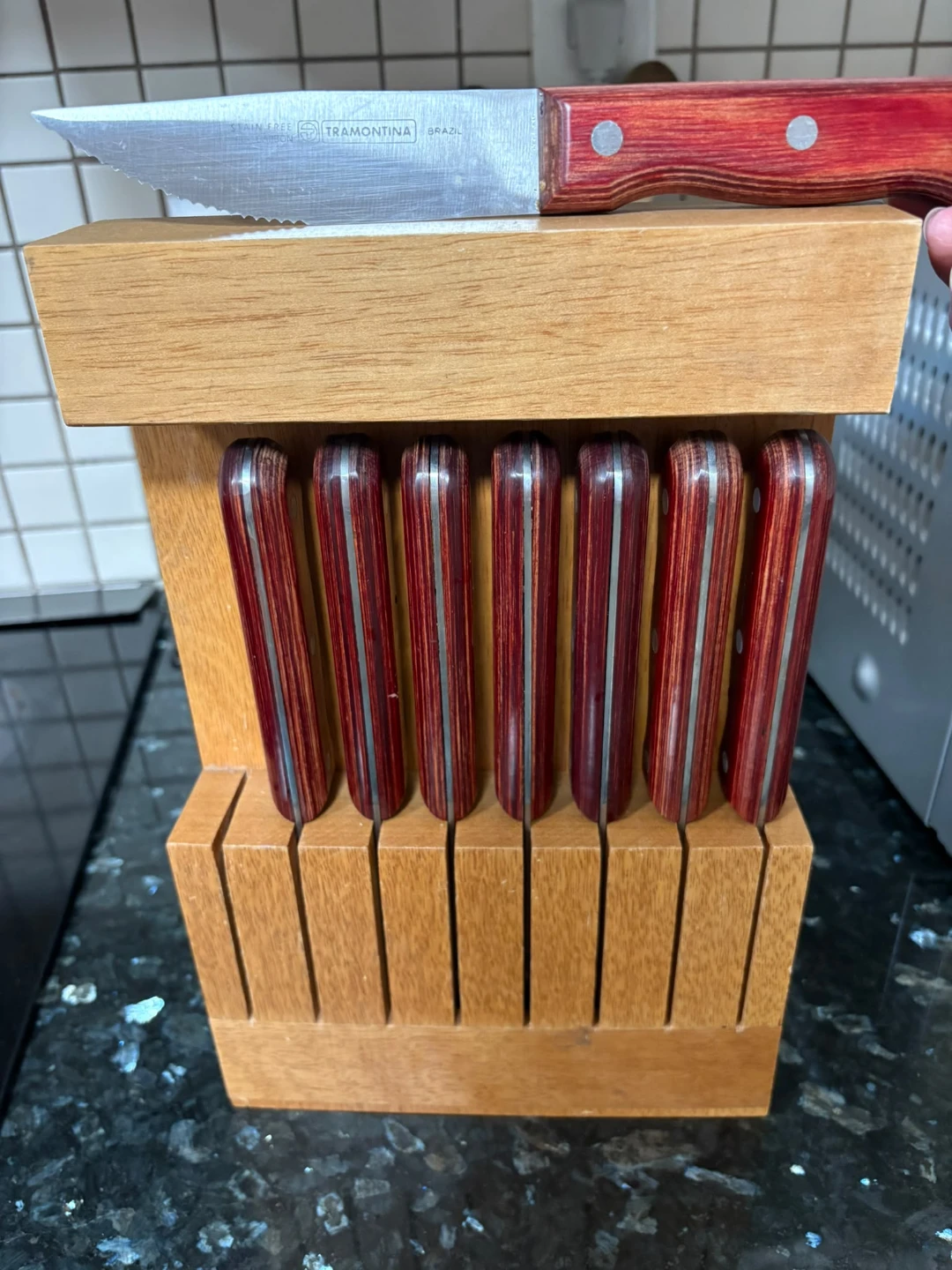 Tramontina Steak Knives Set with Wooden Block