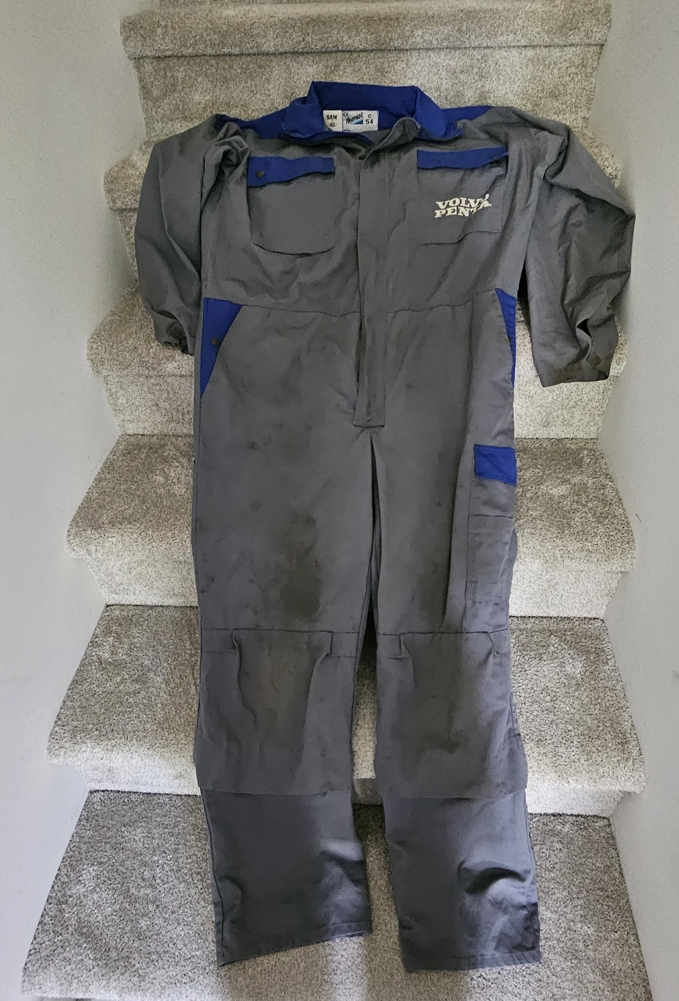 Grey Blue Work Coveralls