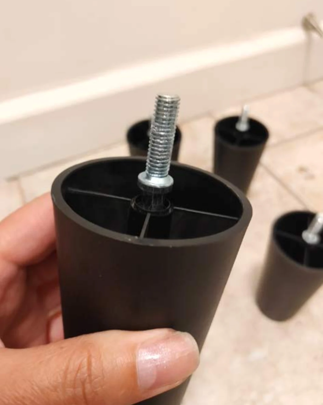 Set of 4 Black Furniture Legs - photo 4