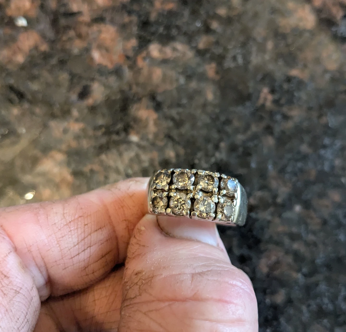 10g 14k custom white gold and diamond ring - photo 2