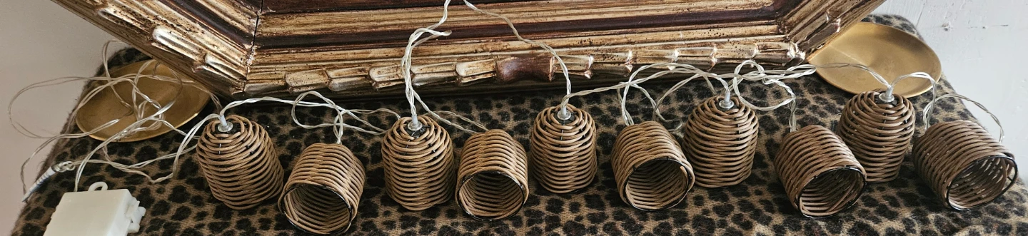 Wicker Basket String Lights