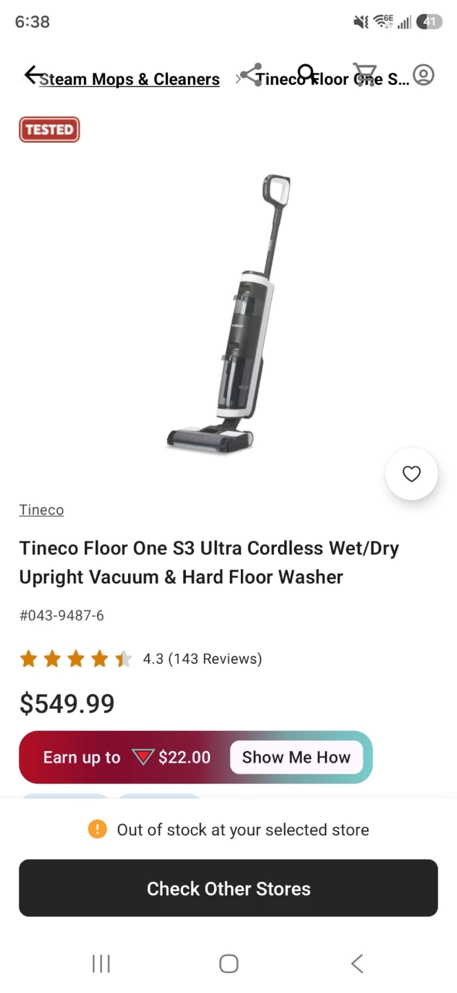 Tineco Floor One S3 Ultra Cordless Vacuum & Wash