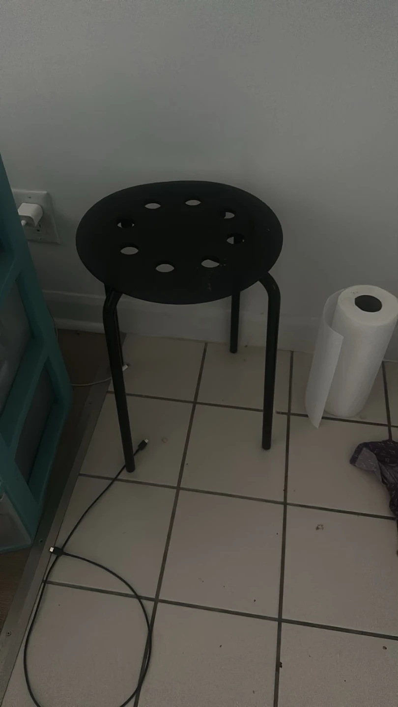 Black IKEA stool @ 600 fleet street