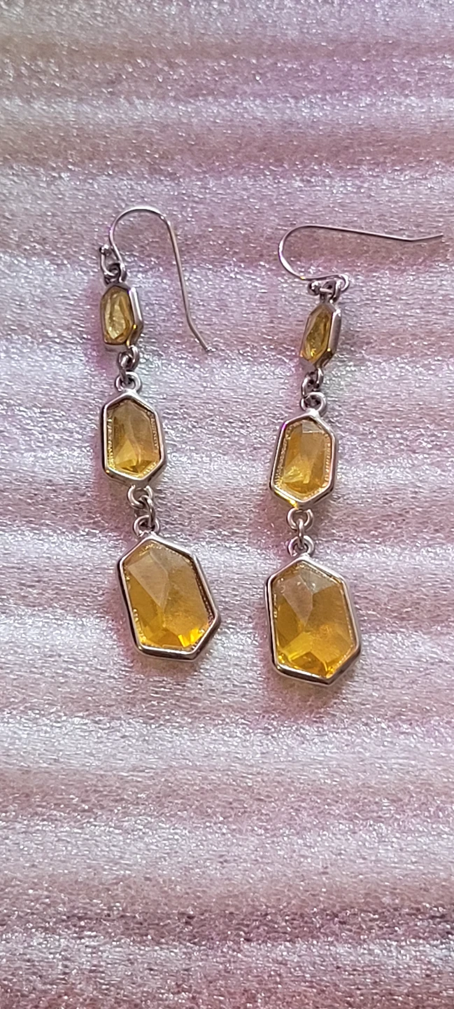 Yellow Gemstone Dangle Earrings - photo 2