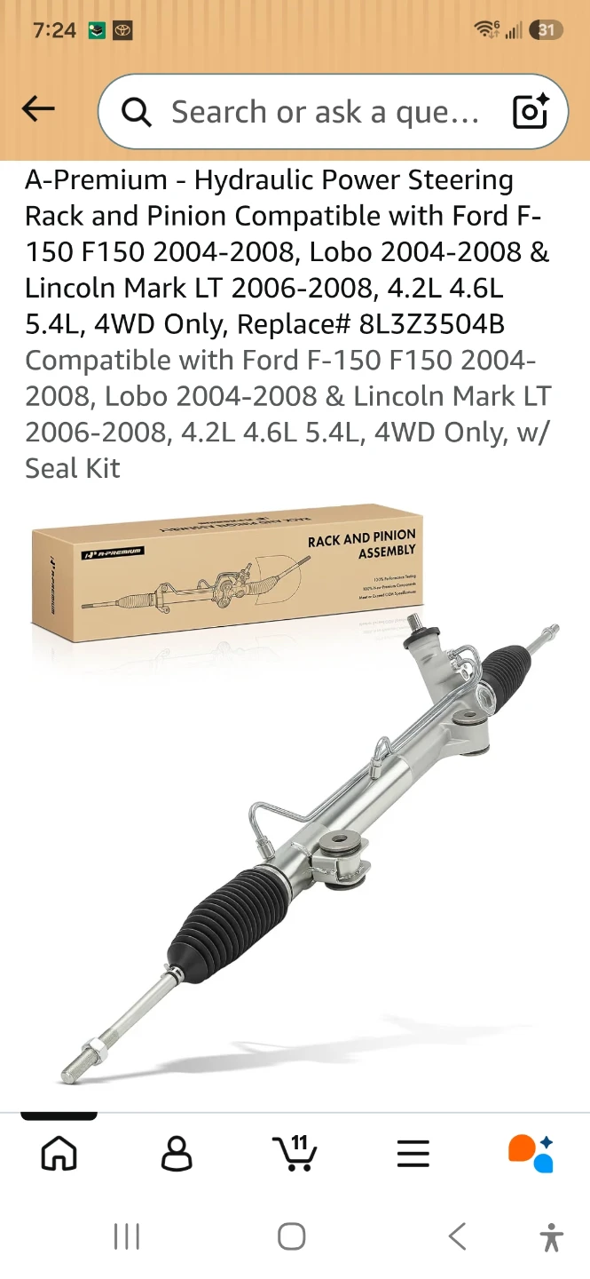 A-Premium Hydraulic Power Steering Rack and Pinion Assembly