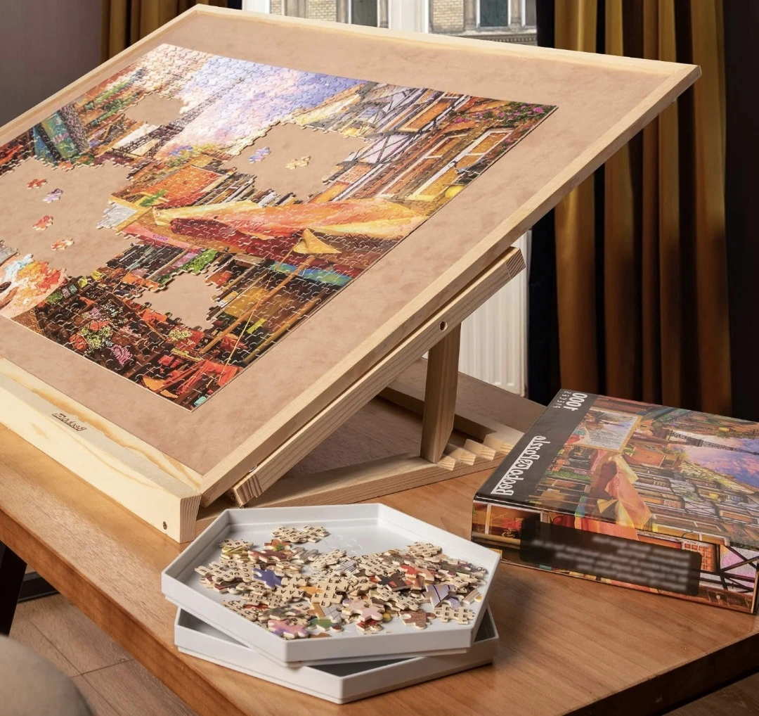 Adjustable Wooden Puzzle Board Plateau 36"×25.7" - photo 5