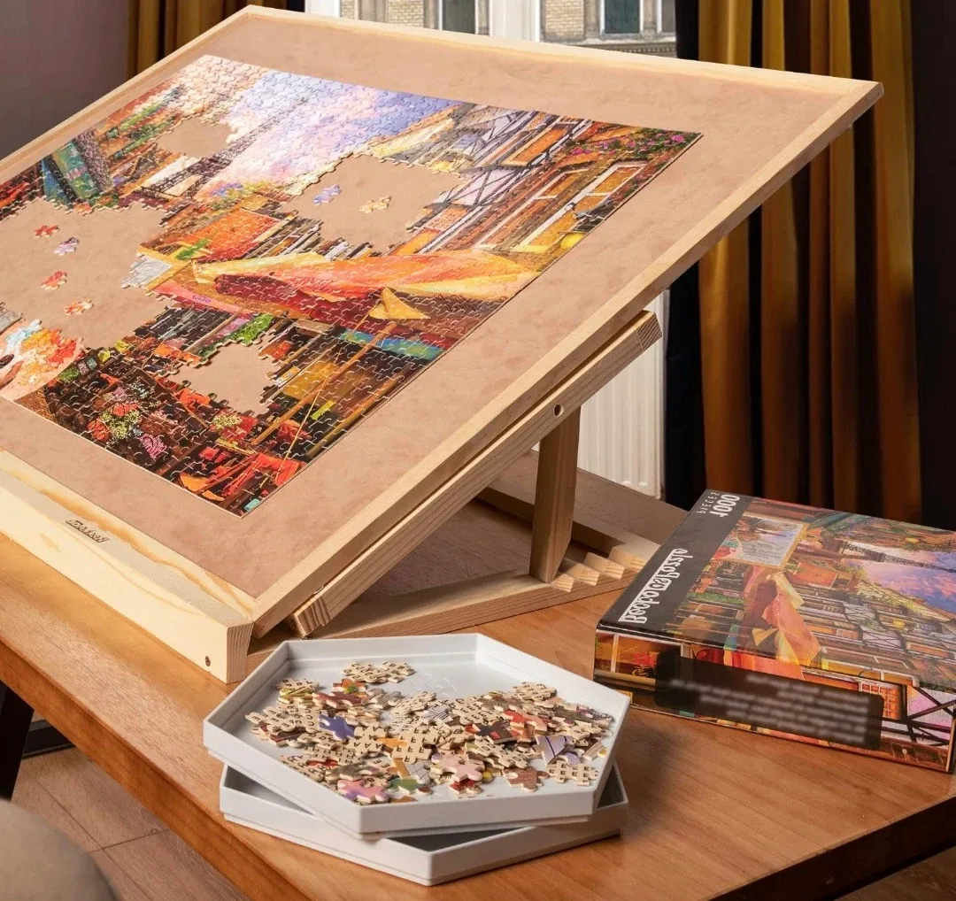 Adjustable Wooden Puzzle Board Plateau 36"×25.7" - photo 5