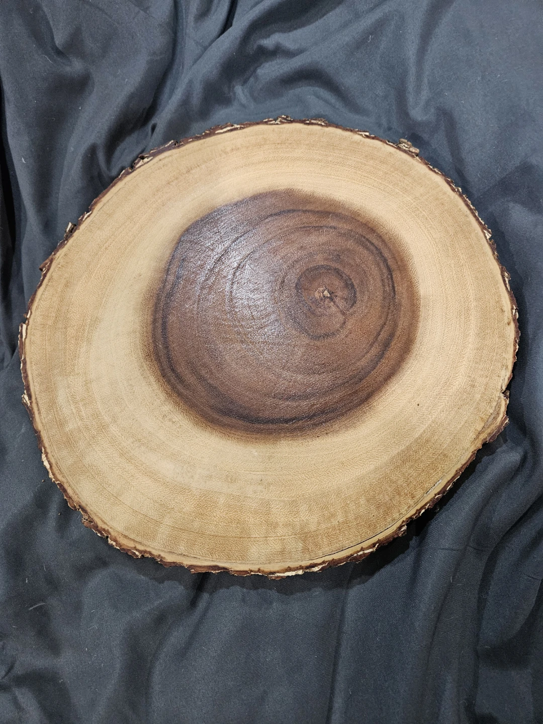 13" Acacia Wood Serving Slab lazy Susan