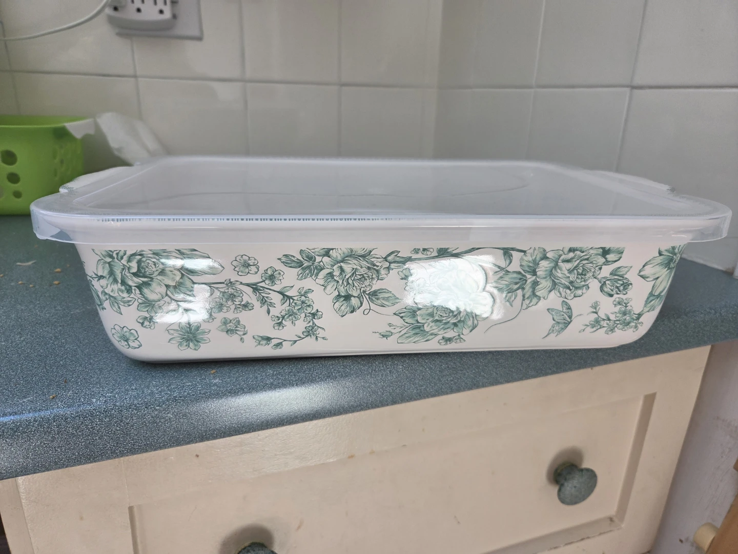 Floral Baking Dish with Lid - photo 2