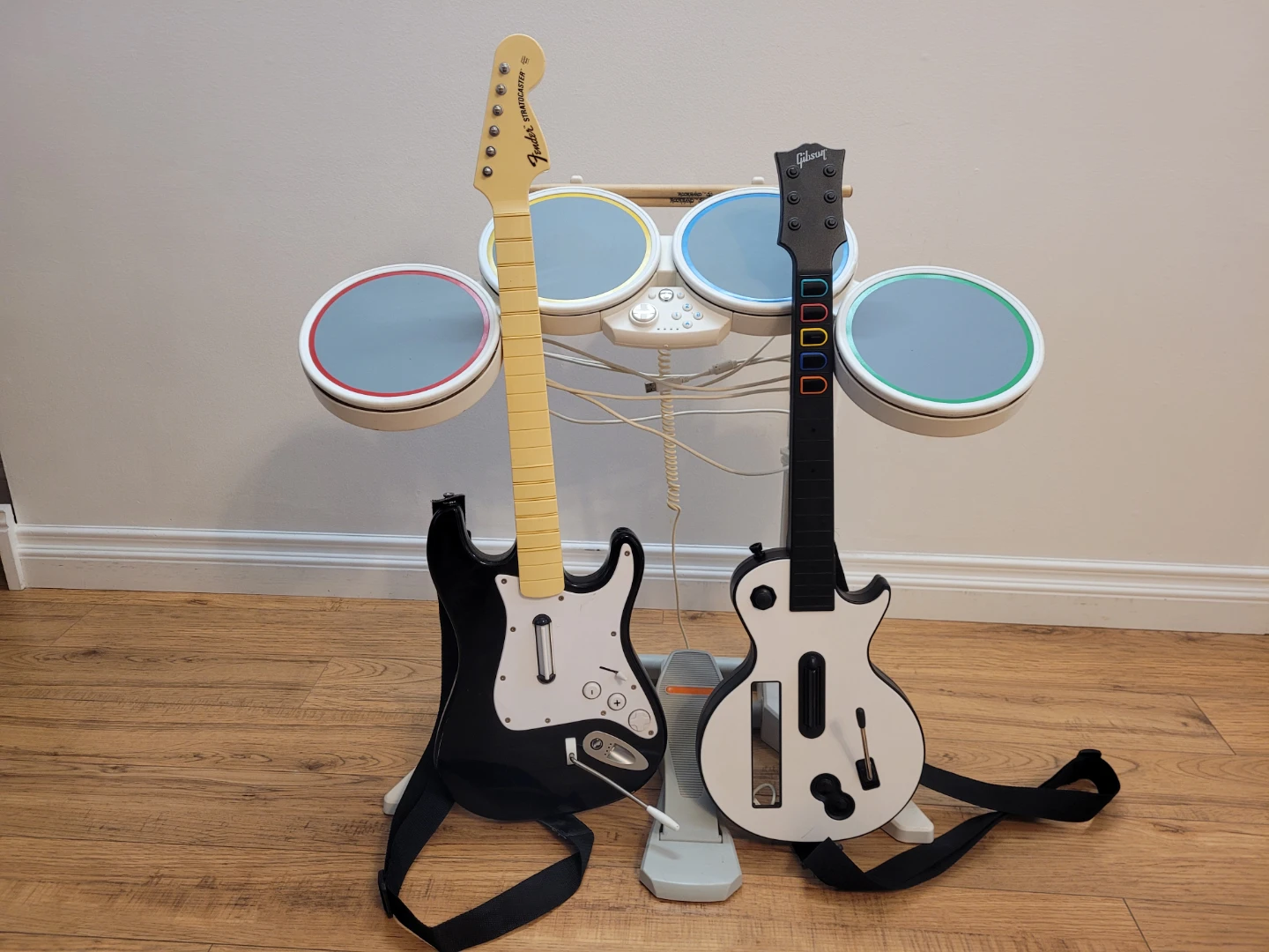 Rock Band Drums and Guitars Set