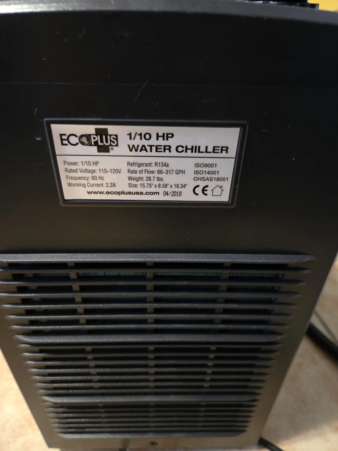 ECOPLUS 1/10 HP Water Chiller - photo 2